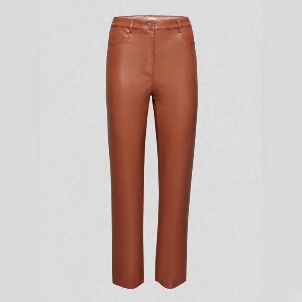 Aritzia Wilfred Melina Pant, Epicurean Brown Leather
